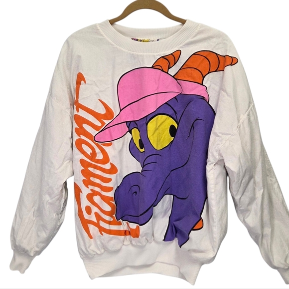 Disney Tops - Disney Epcot Vintage 80s Puffy Figment Reversible Sweatshirt Size L/XL